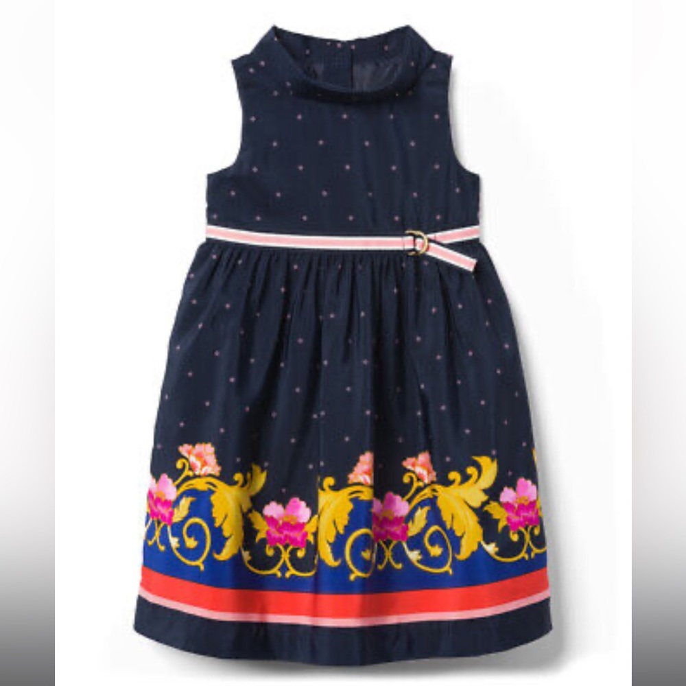 Janie and Jack | Navy Floral Empire-Waist Dress 6-12 months